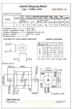 Schrittmotor - 2 Nm 2 A  -  Welle fi. 6,35 mm - Flansch 57 mm